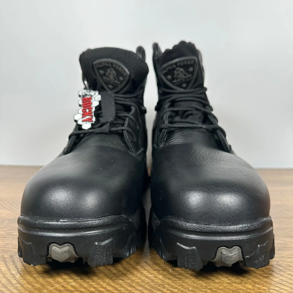 Rocky Boots Men 11W Black Alpha Force Waterproof Composite Toe Tactical Work NEW